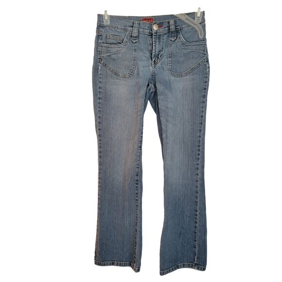 Tommy Jeans Premium Denim Red Label Size 7 Flared Leg Medium Wash - Picture 1 of 10